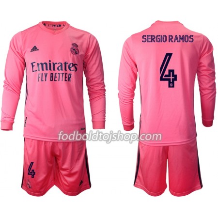 Real Madrid Sergio Ramos 4 Børn Udebane Fodboldsæt 2020-21 L/S (+ Korte bukser)